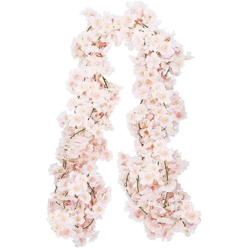 4pcs Artificial Cherry Blossom Flower Vines Garland